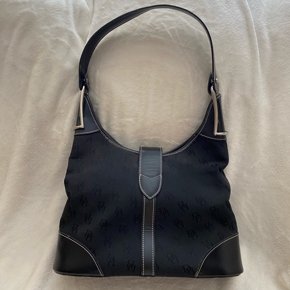 Dooney & Bourke Black Logo Hobo Bag - Picture 2 of 4
